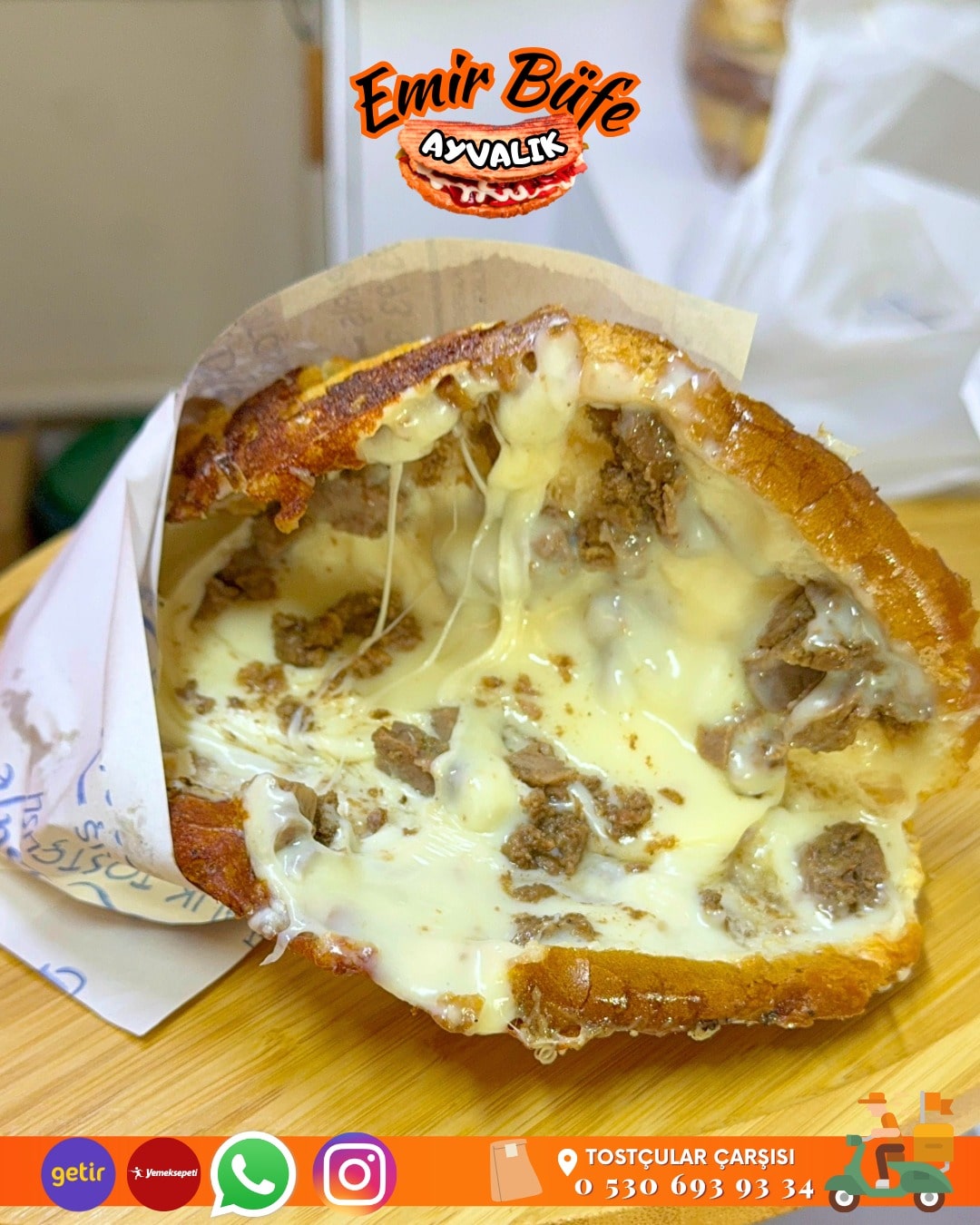 Kavurmalı Kaşarlı Ayvalık Tostu